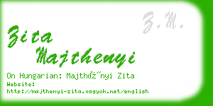 zita majthenyi business card